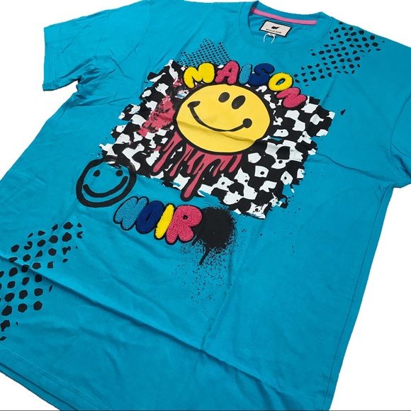 Men’s “Trippy Checkered” tee. Blue. Sizes M, and XL. - Picture 2 of 4